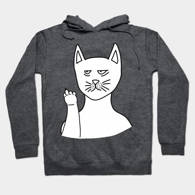 Tired Cat Swearing Hoodie by Dani Draws